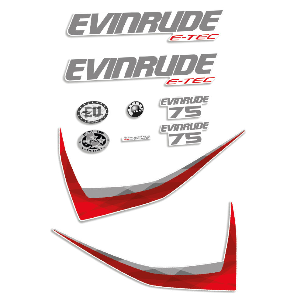 Tarrat Evinrude 75HV E-tec 2014-2015 valkoinen katte perämoottori vinyylitarrat (kopio)