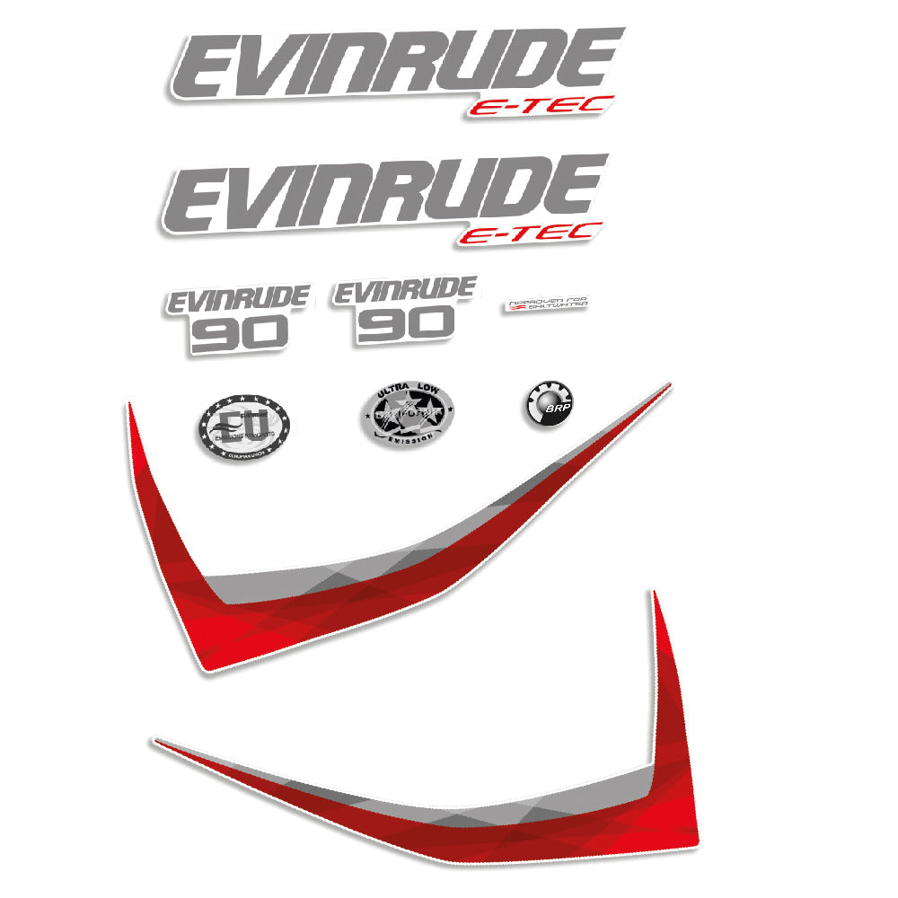 Tarrat Evinrude 90HV E-tec 2014-2015 valkoinen katte perämoottori vinyylitarrat