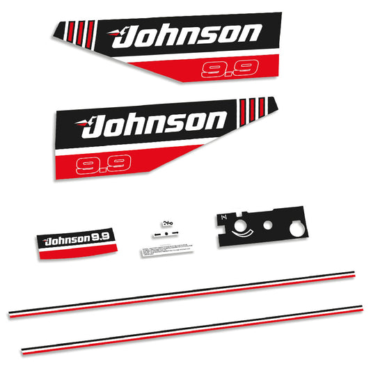 Tarrat Johnson 9.9HV Kaksitahtimoottori 1991 perämoottori vinyylitarrat