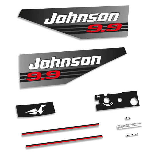 Tarrat Johnson 9.9HV Kaksitahtimoottori 1992 perämoottori vinyylitarrat