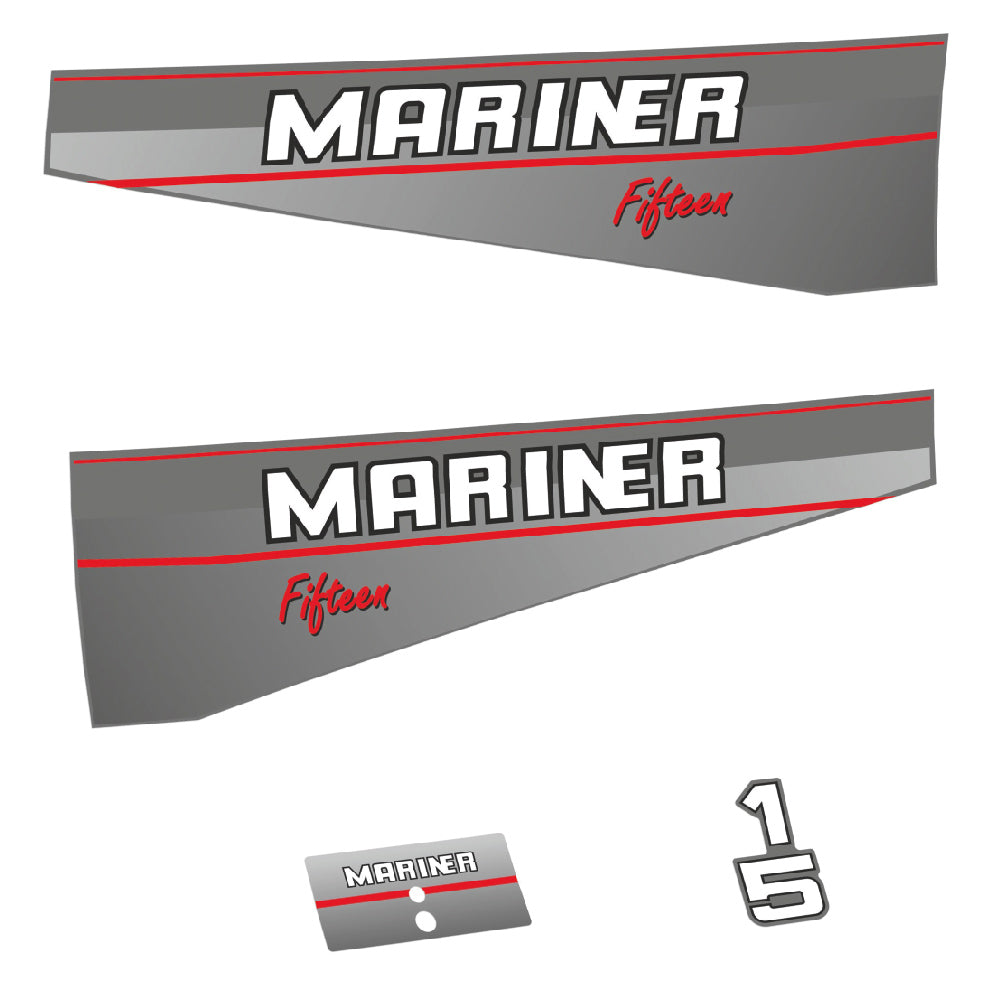 Tarrat Mariner 15HV Viisitoista 1991-1996 kaksitahtimoottori perämoottori vinyylitarrat