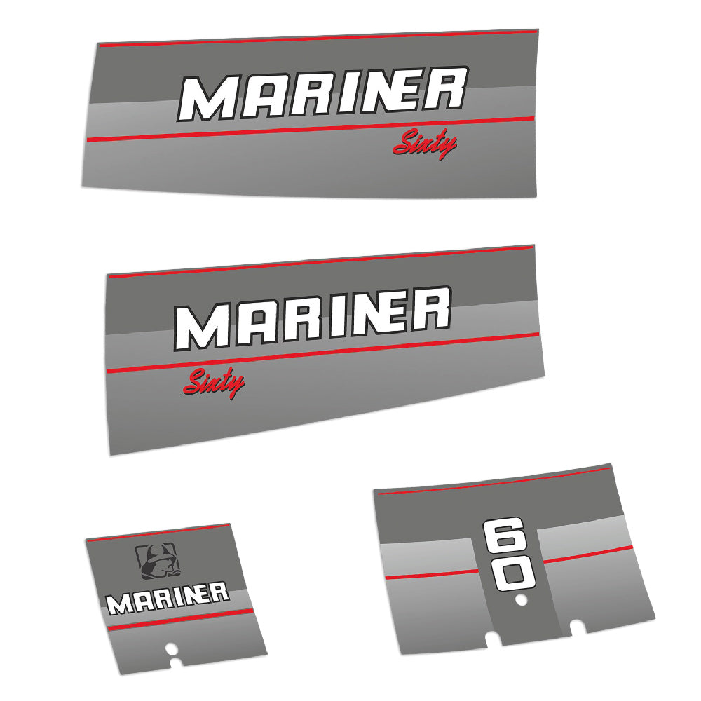 Tarrat Mariner 60HV Kuusikymmentä 1991-1996 kaksitahtimoottori perämoottori vinyylitarrat