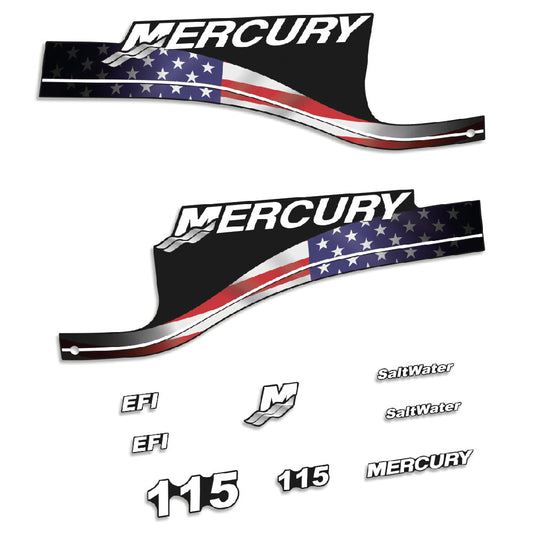 Tarrat Mercury 115HV EFI SaltWater USA-lippu edition perämoottori vinyylitarrat