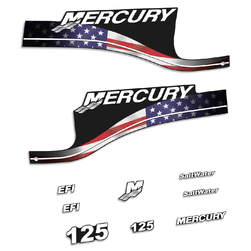 Tarrat Mercury 125HV EFI SaltWater USA-lippu edition perämoottori vinyylitarrat
