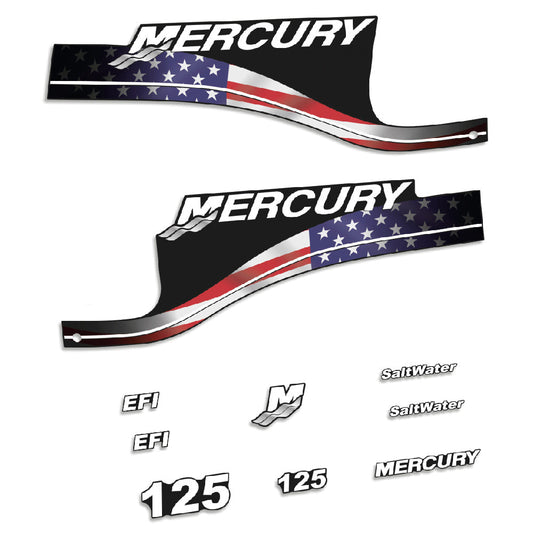 Tarrat Mercury 125HV EFI SaltWater USA-lippu edition perämoottori vinyylitarrat