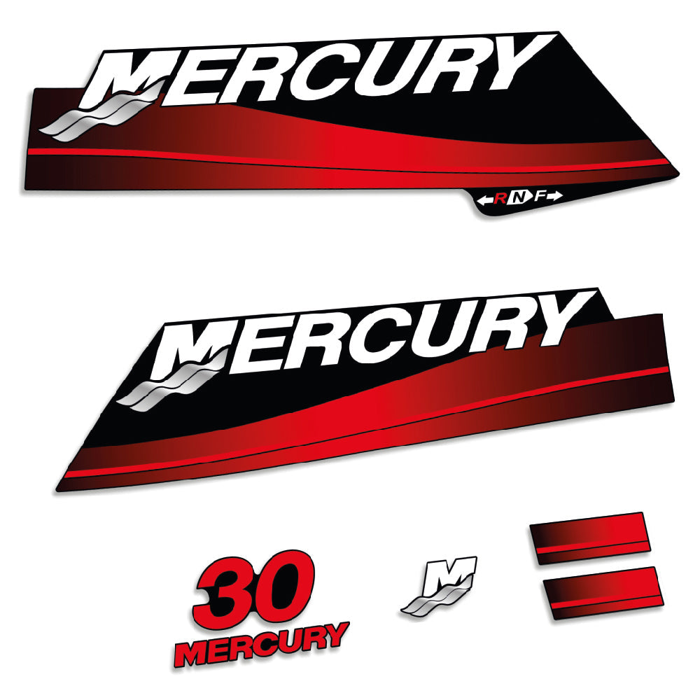 Tarrat Mercury 30HV Kaksitahtimoottori 2000-2005 kaksi sylinteriä suojakotelo tohatsu perämoottori vinyylitarrat