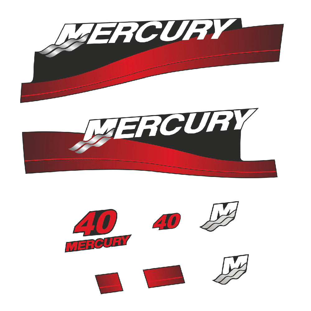 Tarrat Mercury 40HV Kaksitahtimoottori perämoottori vinyylitarrat