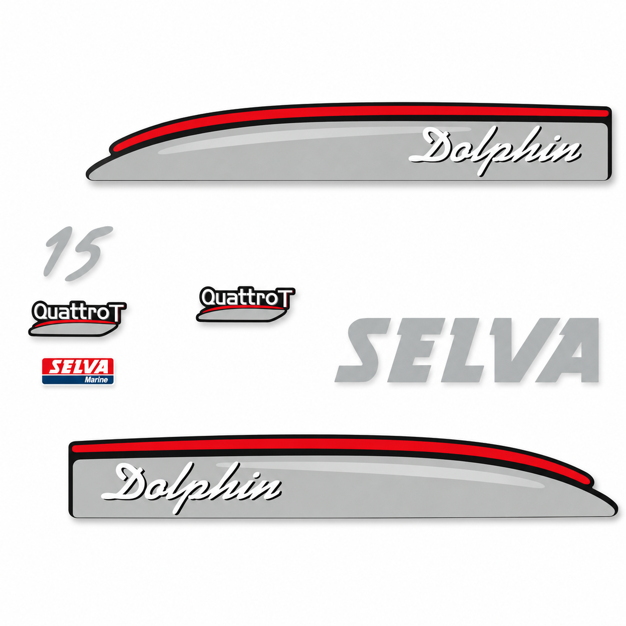 Selva 15 HV Dolphin C perämoottori tarrat