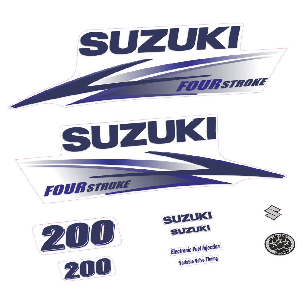 Tarrat Suzuki DF200 200HV Nelitahtimoottori valkoinen katte 2010-2013 1 perämoottori vinyylitarrat