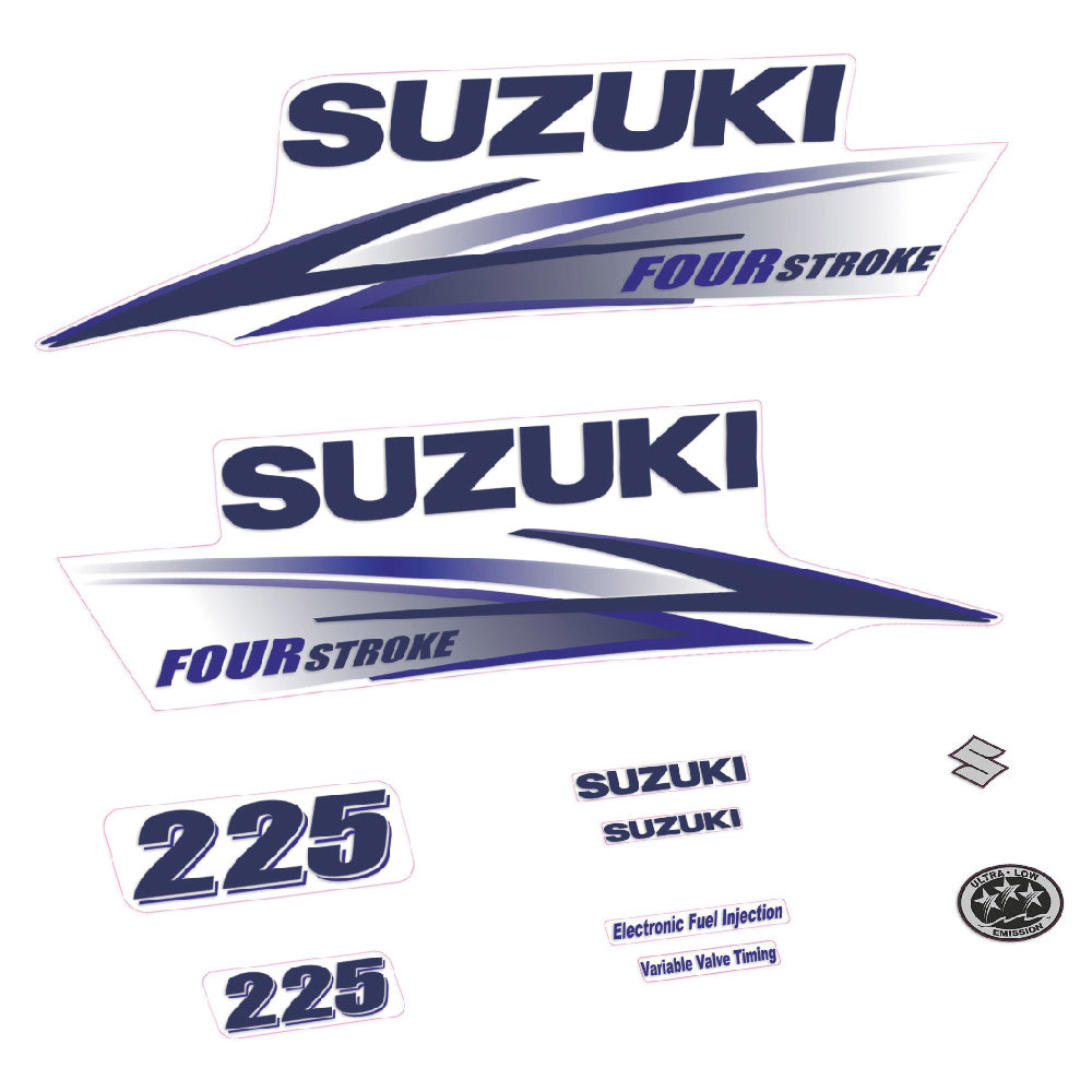 Tarrat Suzuki DF225 225HV Nelitahtimoottori valkoinen katte 2010-2013 1 perämoottori vinyylitarrat