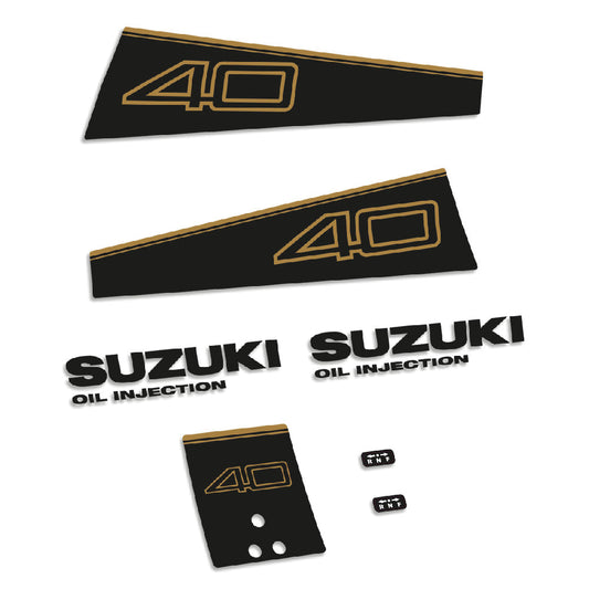 Tarrat Suzuki DF40 40HV Kaksitahtimoottori kultainen perämoottori vinyylitarrat