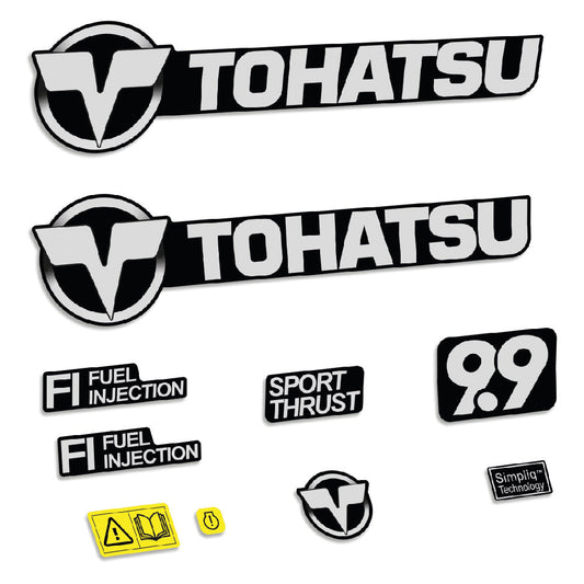 Tarrat Tohatsu 9.9HV Nelitahtimoottori EFI perämoottori vinyylitarrat