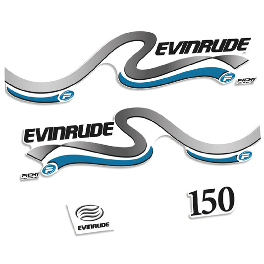 Tarrat Evinrude 150HV Polttoaineen ruiskutus Fitch 1999-2000 valkoinen katte perämoottori vinyylitarrat