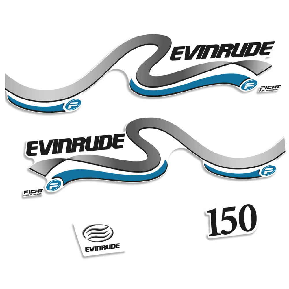 Tarrat Evinrude 150HV Polttoaineen ruiskutus Fitch 1999-2000 valkoinen katte perämoottori vinyylitarrat