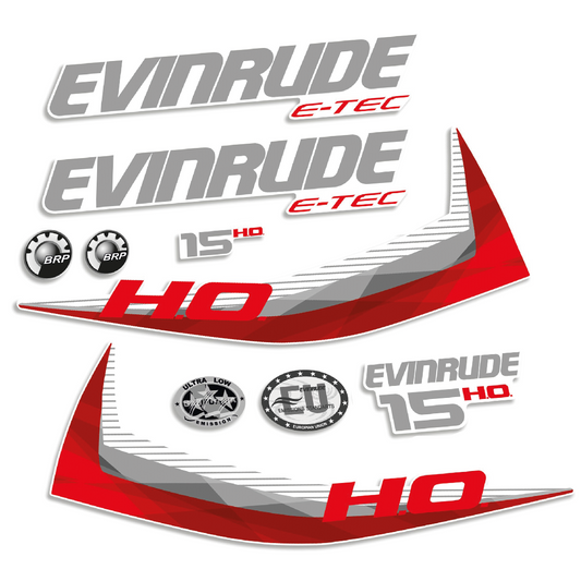 Tarrat Evinrude 15HV E-tec HO 2011-2014 Valkoinen katte perämoottori vinyylitarrat