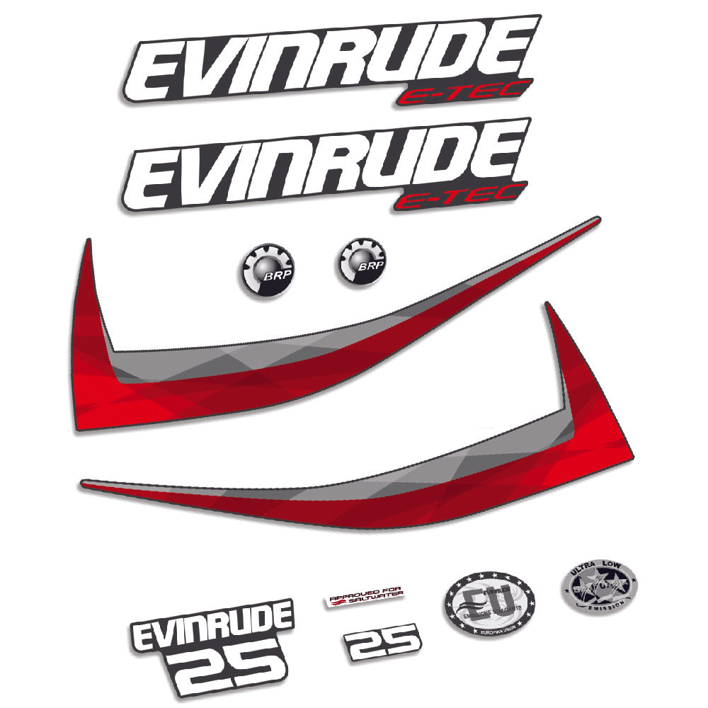 Tarrat Evinrude 25HV E-tec 2011-2014 Harmaa katte perämoottori vinyylitarrat