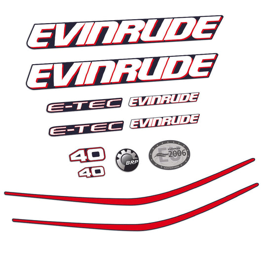 Tarrat Evinrude 40HV E-tec perämoottori vinyylitarrat