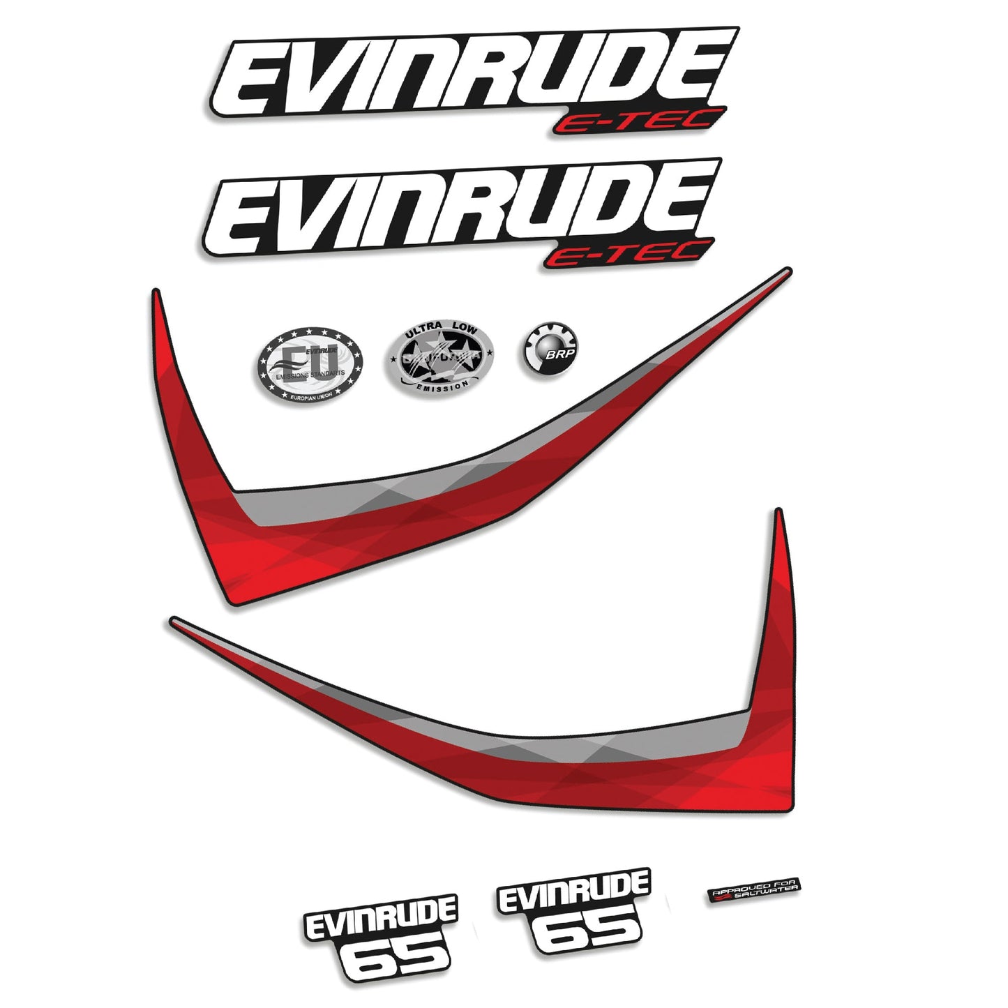 Tarrat Evinrude 65HV E-tec 2014-2015 Harmaa katte perämoottori vinyylitarrat