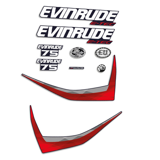 Tarrat Evinrude 75HV E-tec 2014-2015 sininen katte perämoottori vinyylitarrat