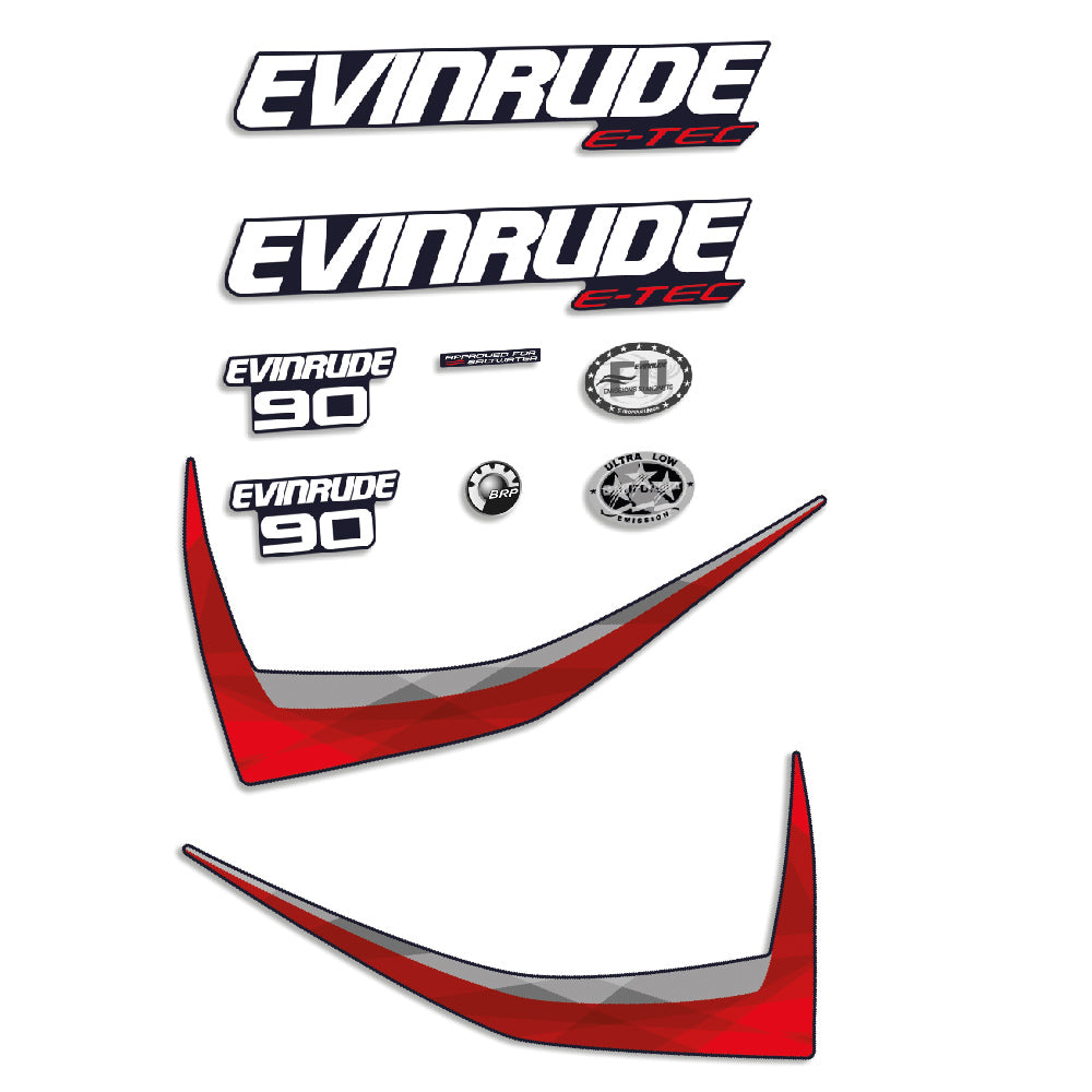 Tarrat Evinrude 90HV E-tec 2014-2015 sininen katte perämoottori vinyylitarrat