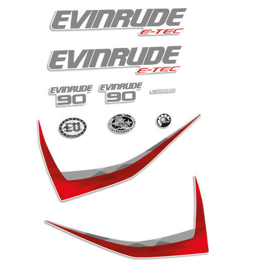 Tarrat Evinrude 90HV E-tec 2014-2015 valkoinen katte perämoottori vinyylitarrat
