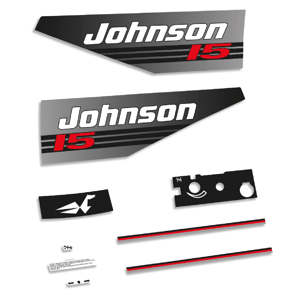 Tarrat Johnson 15HV Kaksitahtimoottori 1992 perämoottori vinyylitarrat