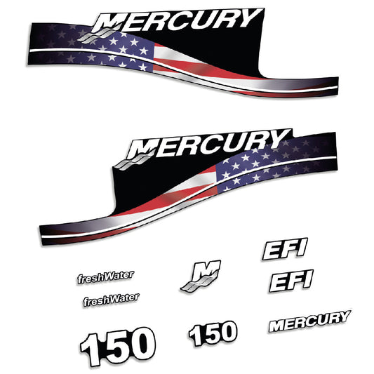 Tarrat Mercury 150HV EFI FreshWater USA-lippu edition perämoottori vinyylitarrat