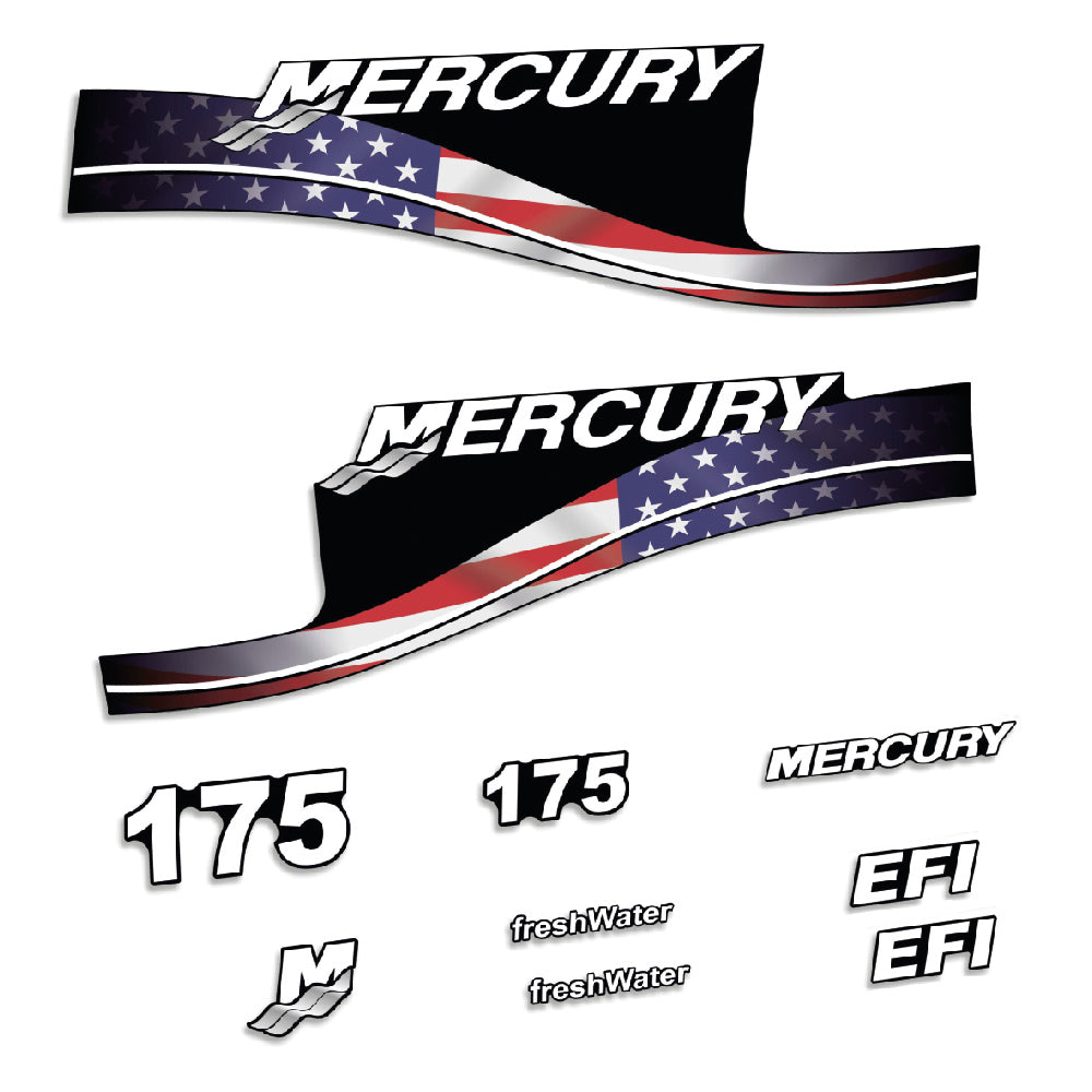 Tarrat Mercury 175HV EFI FreshWater USA-lippu edition perämoottori vinyylitarrat