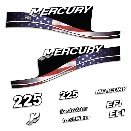 Tarrat Mercury 225HV EFI FreshWater USA-lippu edition perämoottori vinyylitarrat