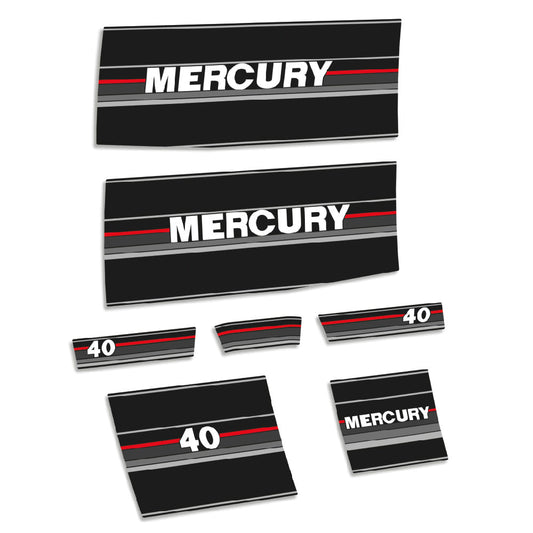 Tarrat Mercury 40HV Kaksitahtimoottori 1990-1991 perämoottori vinyylitarrat