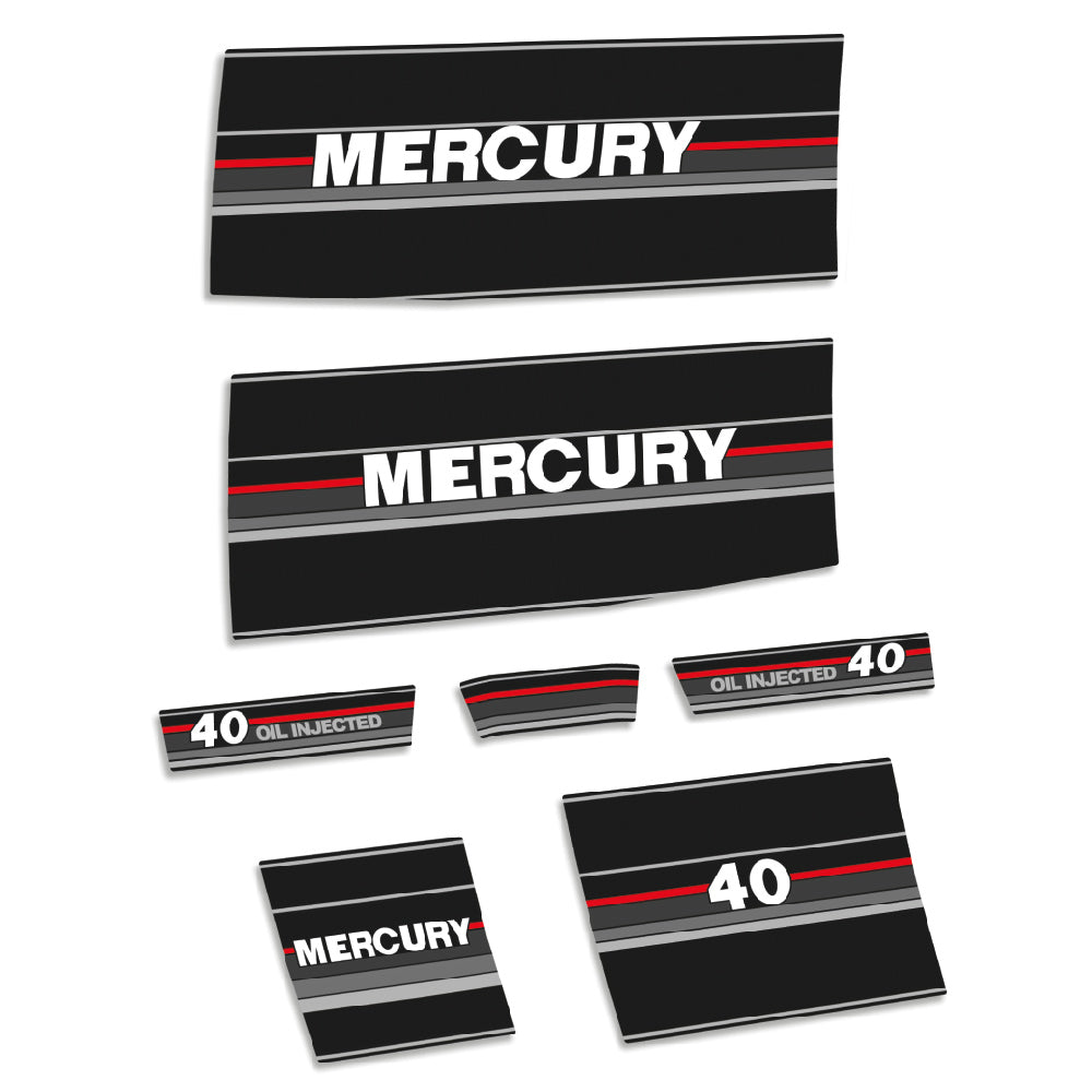 Tarrat Mercury 40HV Kaksitahtimoottori öljynruiskutus 1992-1993 perämoottori vinyylitarrat