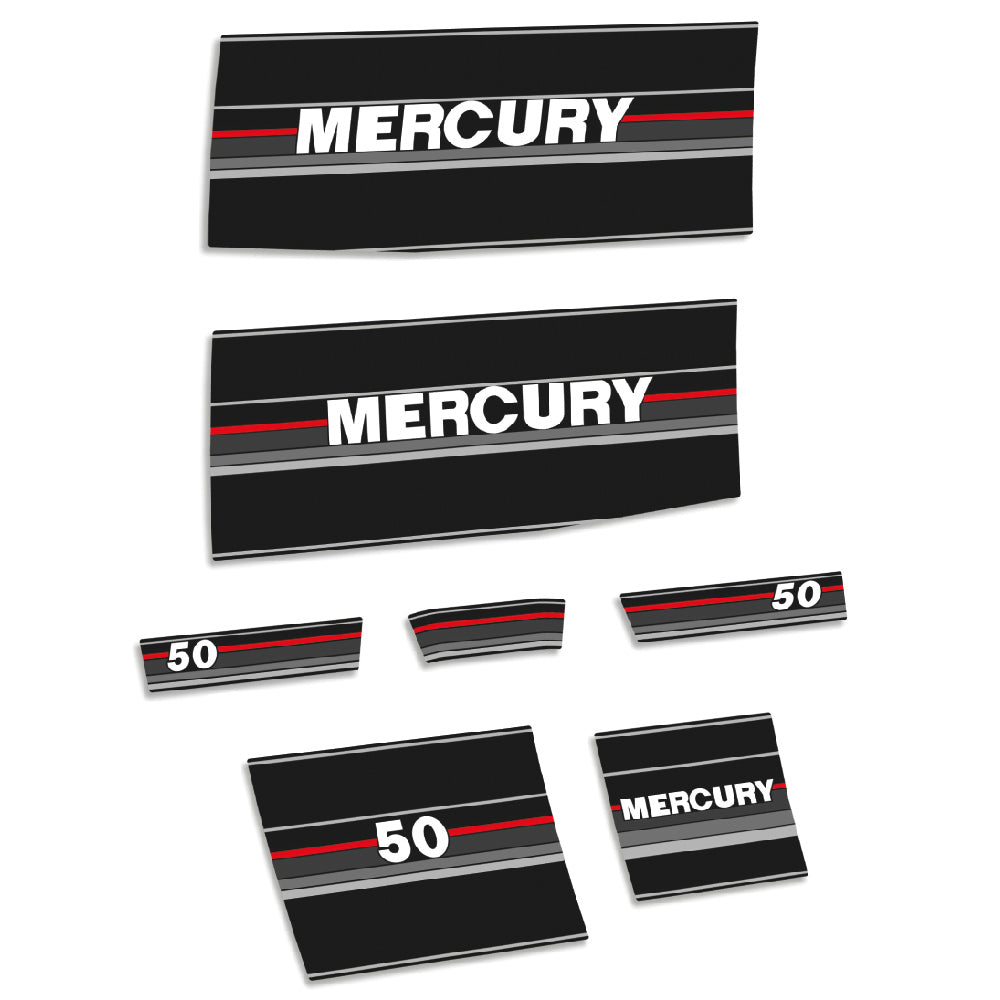 Tarrat Mercury 50HV Kaksitahtimoottori 1990-1991 perämoottori vinyylitarrat