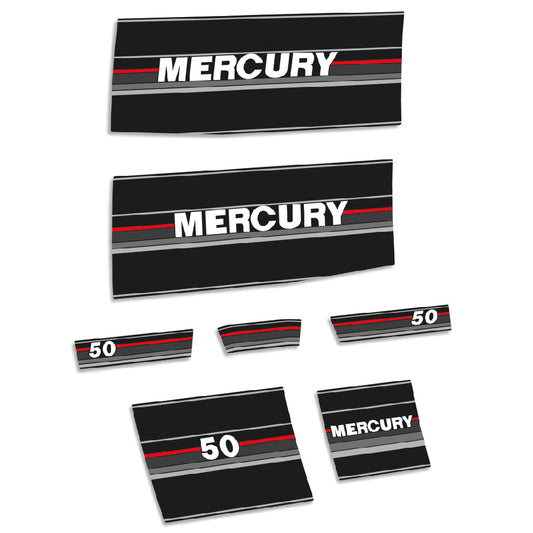 Tarrat Mercury 50HV Kaksitahtimoottori 1990-1991 perämoottori vinyylitarrat