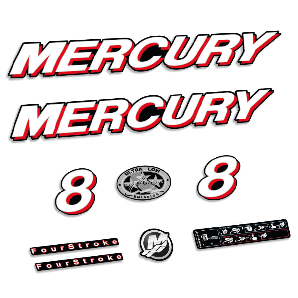 Tarrat Mercury 8HV Nelitahtimoottori 2006-2012 perämoottori vinyylitarrat