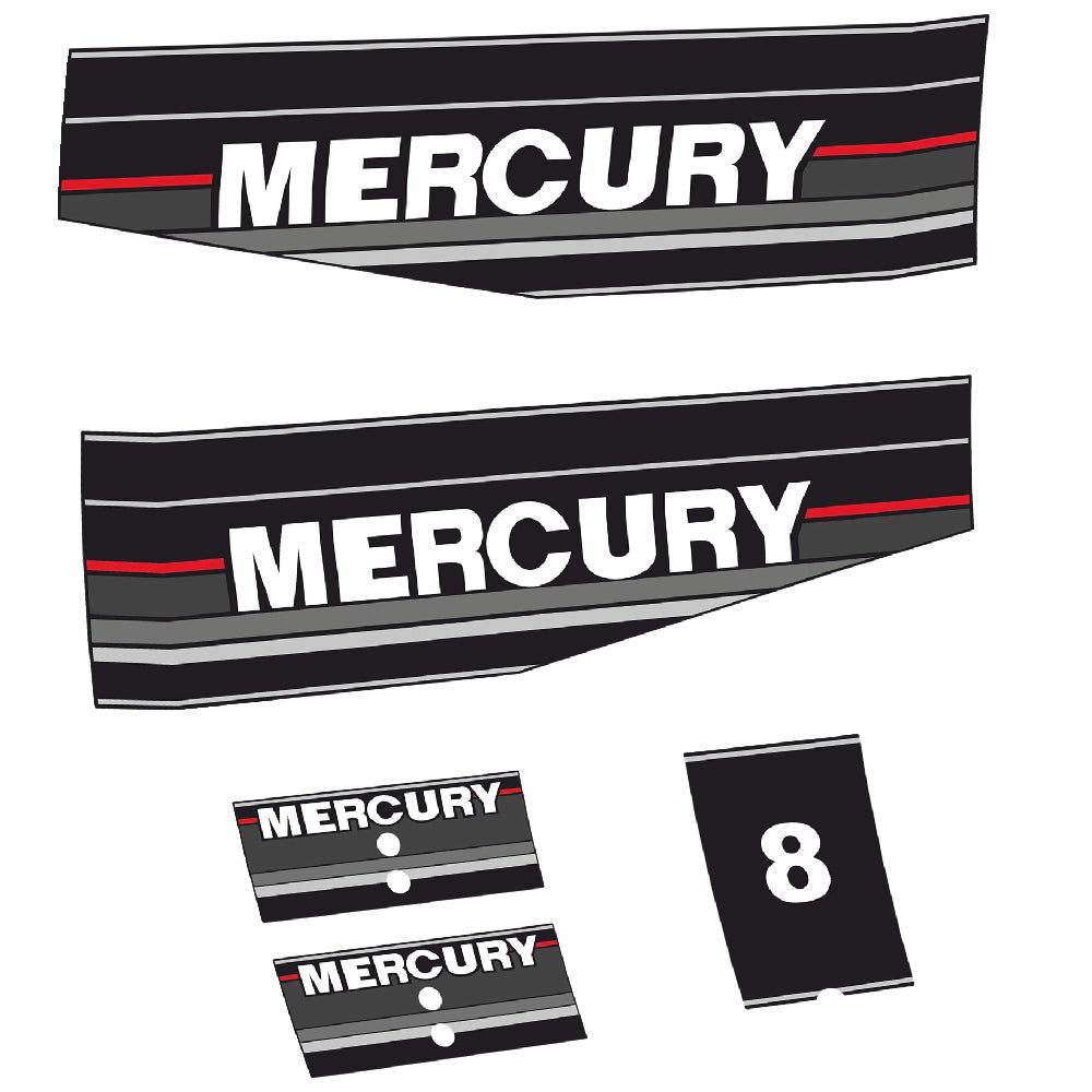 Tarrat Mercury 8HV Kaksitahtimoottori perämoottori vinyylitarrat