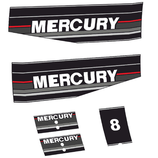 Tarrat Mercury 8HV Kaksitahtimoottori perämoottori vinyylitarrat