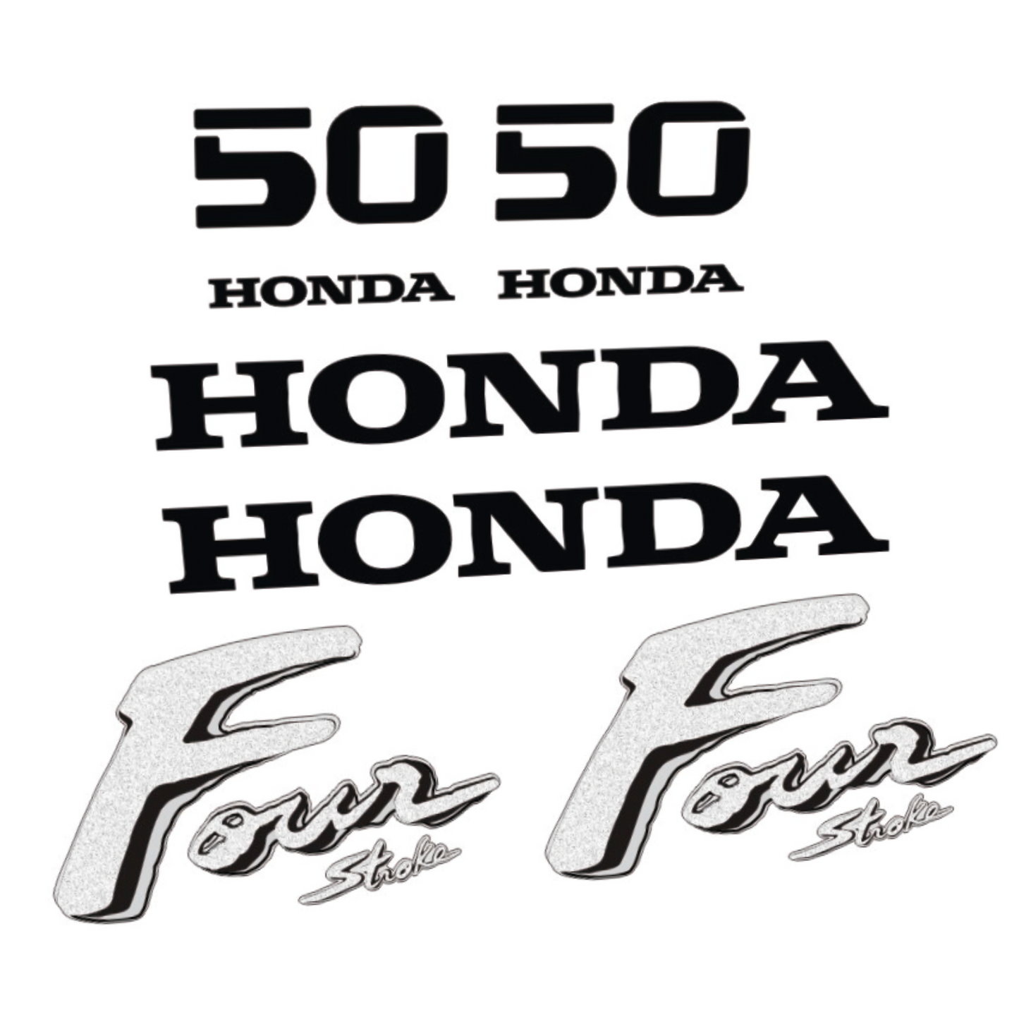 Honda 50 HV Four Stroke -perämoottorin vinyylitarrat