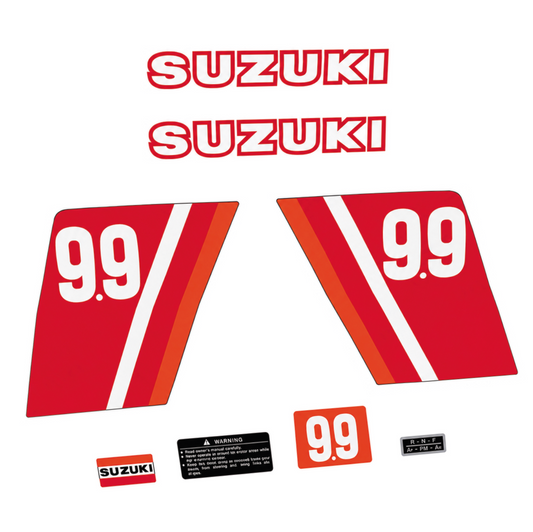 Suzuki 9.9 HV 2-tahti 1970 -perämoottorin vinyylitarrat