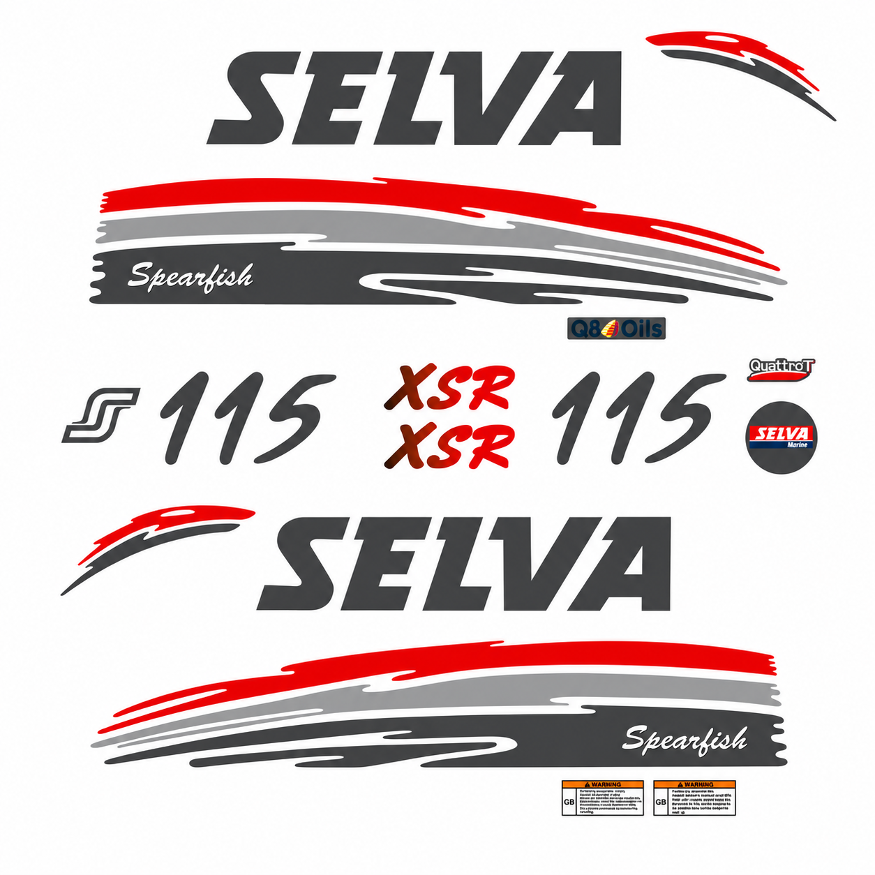 Selva 115 HV SwordFish XSR EFI perämoottori tarrat