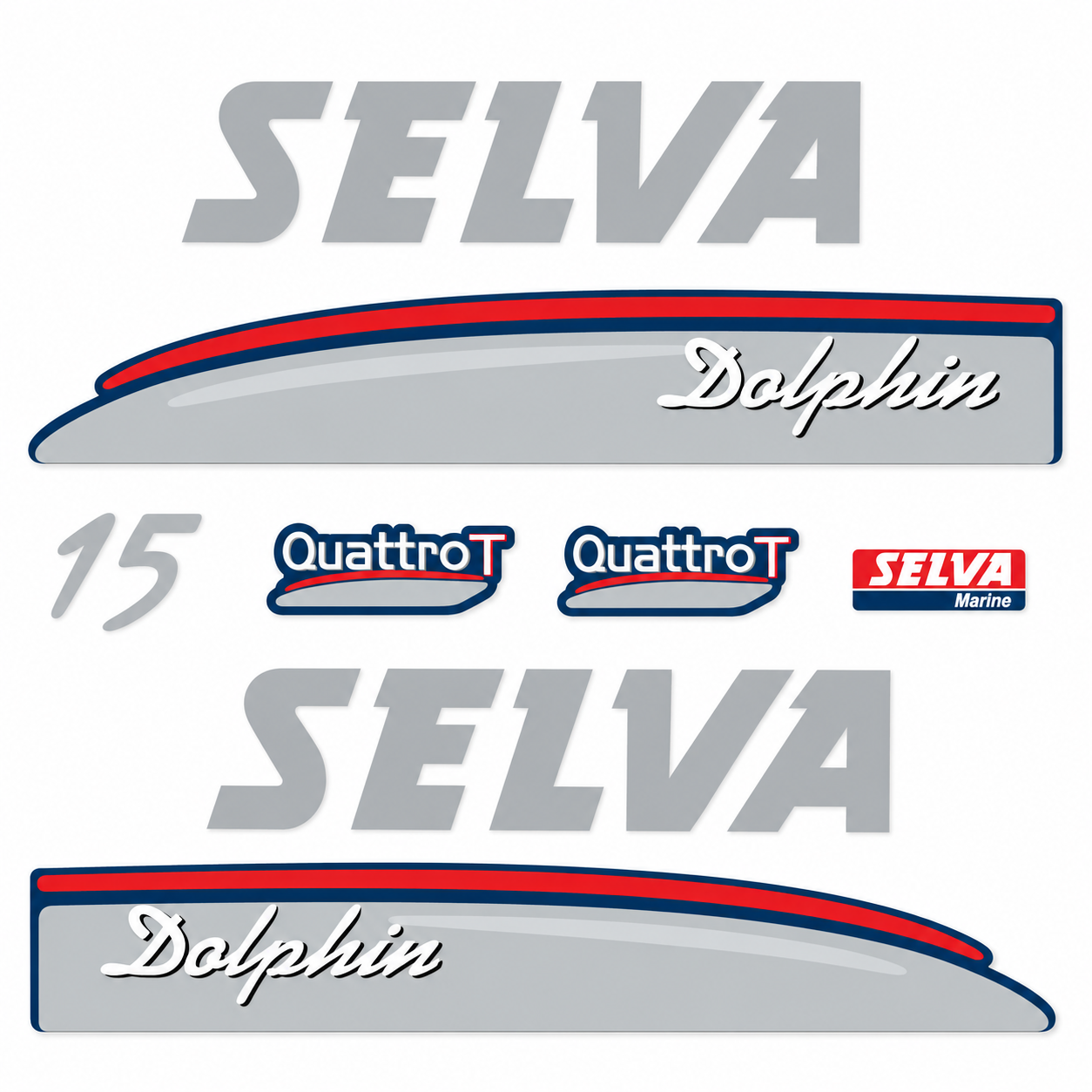 Selva 15 HV Dolphin A perämoottori tarrat