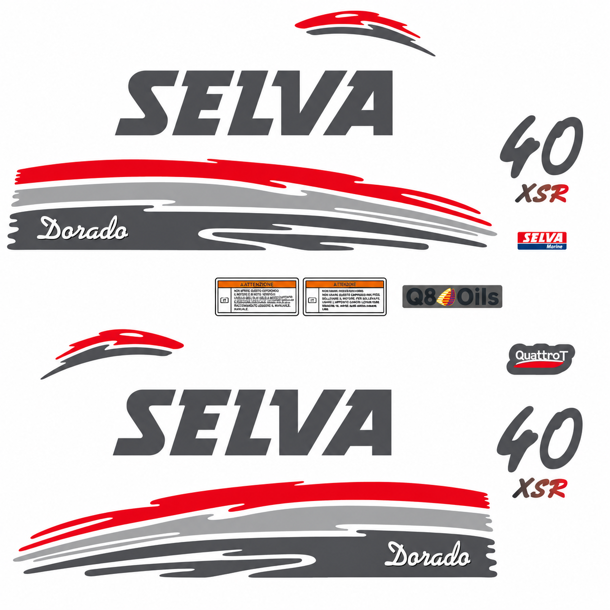 Selva 40 HV Dorado EFI XSR perämoottori tarrat