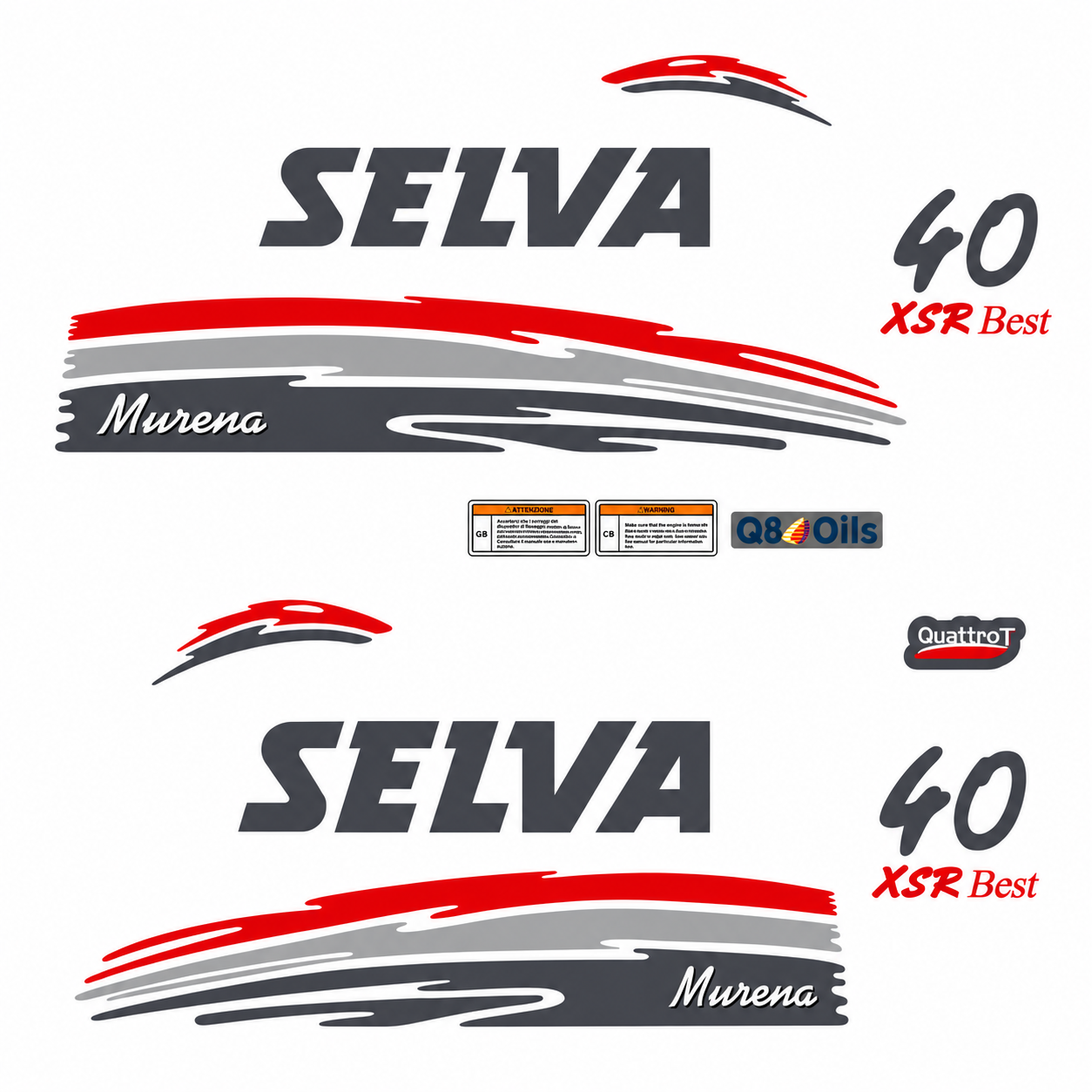 Selva 40 HV Murena XSR Best2 perämoottori tarrat