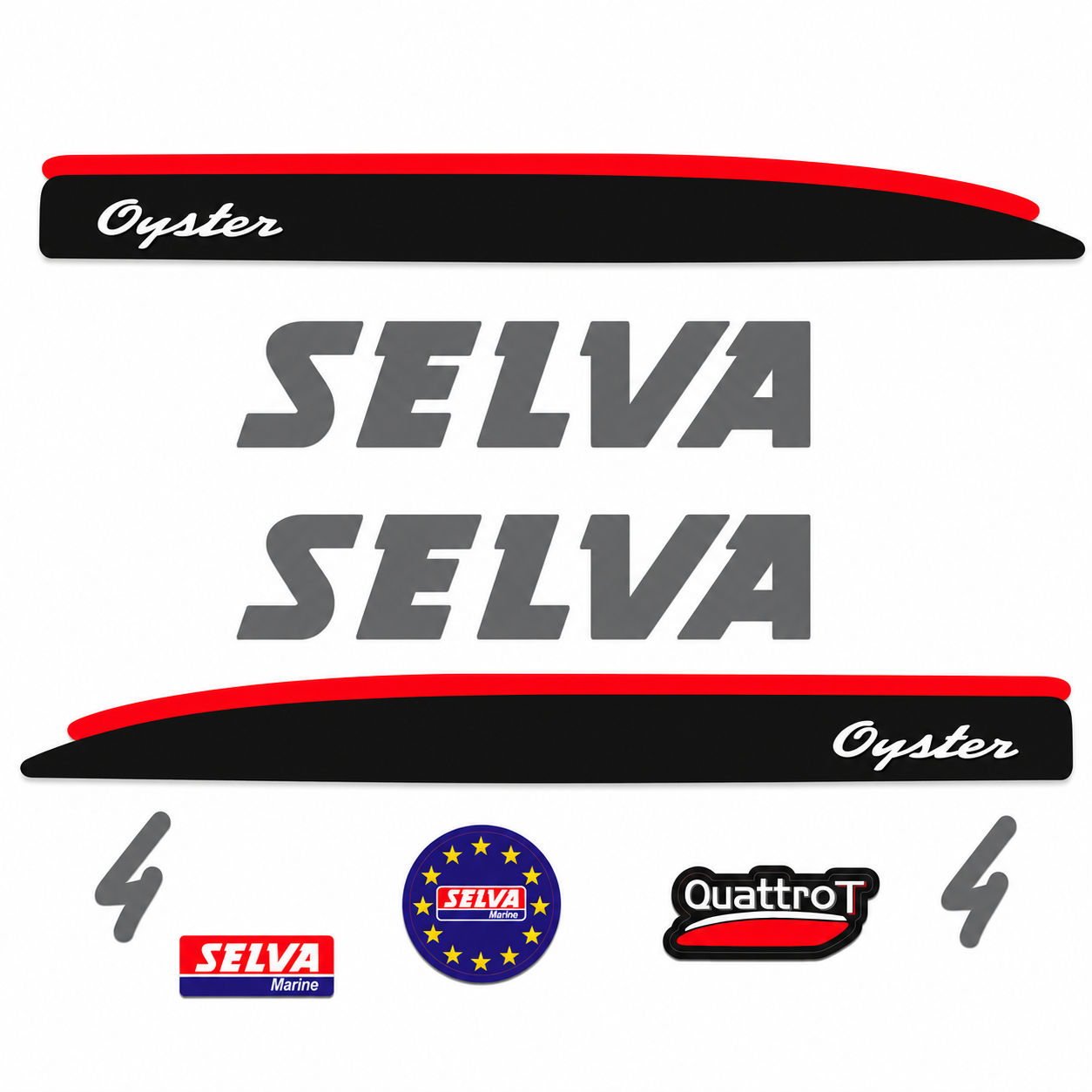 Selva 4 HV / 5 HV Oyster perämoottori tarrat
