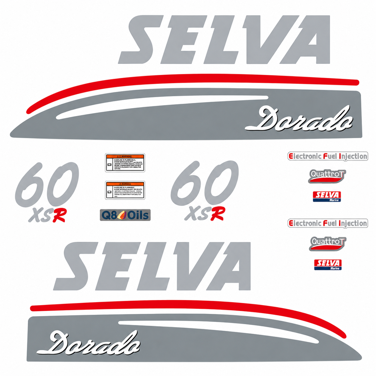 Selva 60 HV Dorado XSR A perämoottori tarrat