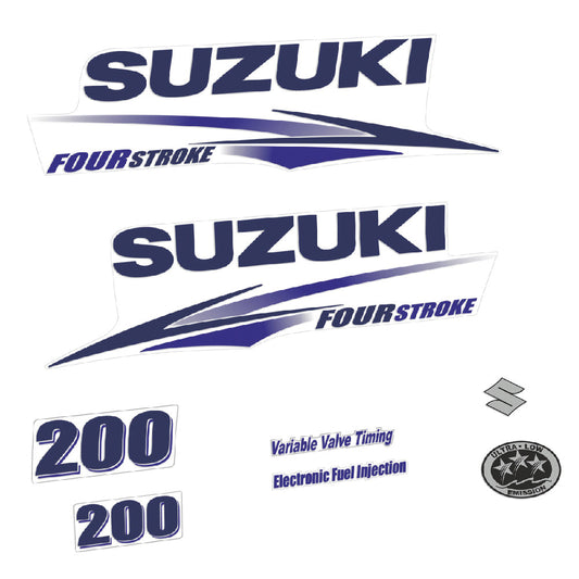 Tarrat Suzuki DF200 200HV Nelitahtimoottori valkoinen katte 2010-2013 perämoottori vinyylitarrat
