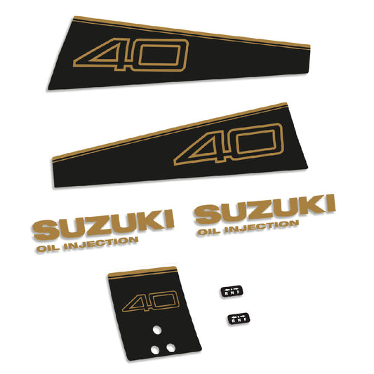 Tarrat Suzuki DT40 40HV Kaksitahtimoottori kultainen 1 perämoottori vinyylitarrat