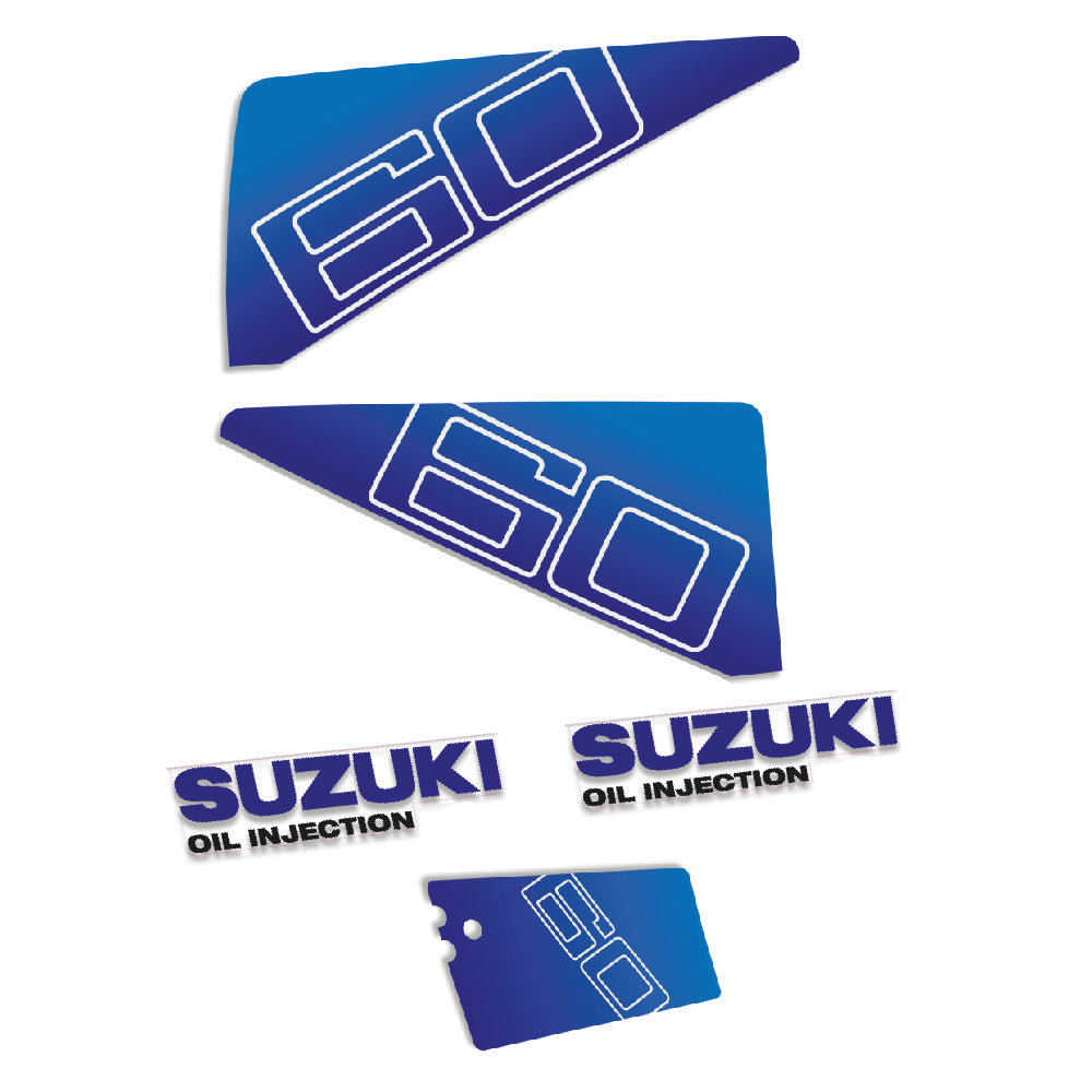 Tarrat Suzuki DF60 60HV Kaksitahtimoottori kaksi sylinteriä öljynruiskutus perämoottori vinyylitarrat