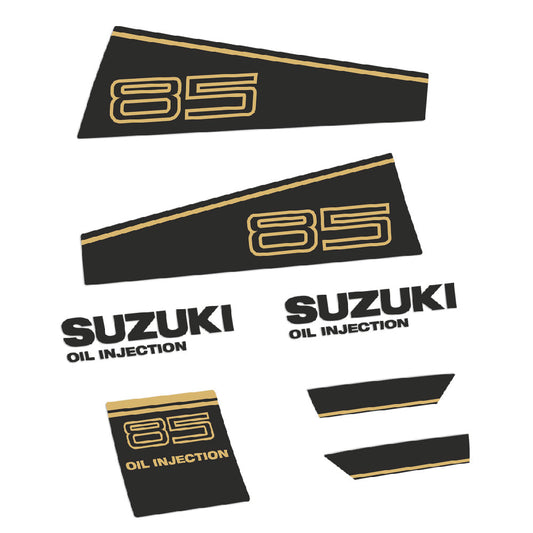 Tarrat Suzuki DT85 85HV Kaksitahtimoottori 1986-1987 suojakotelo hopeinen perämoottori vinyylitarrat