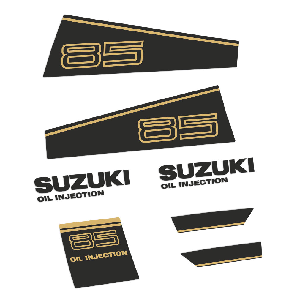 Tarrat Suzuki DT85 85HV Kaksitahtimoottori 1986-1987 suojakotelo hopeinen perämoottori vinyylitarrat