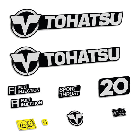 Tarrat Tohatsu 20HV Nelitahtimoottori EFI perämoottori vinyylitarrat
